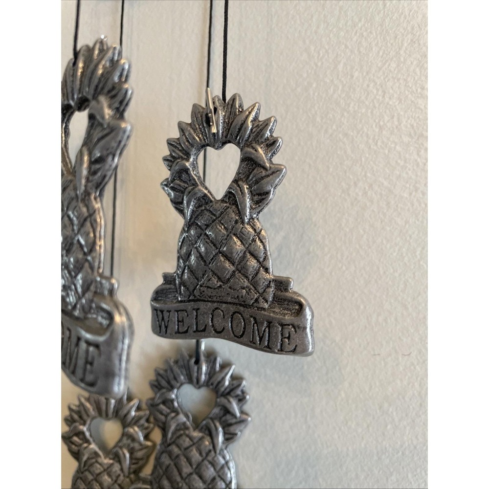 Vintage Carson Metal Wind Chime USA Made Pineapple Welcome Hospitality Decor - Picture 8 of 16